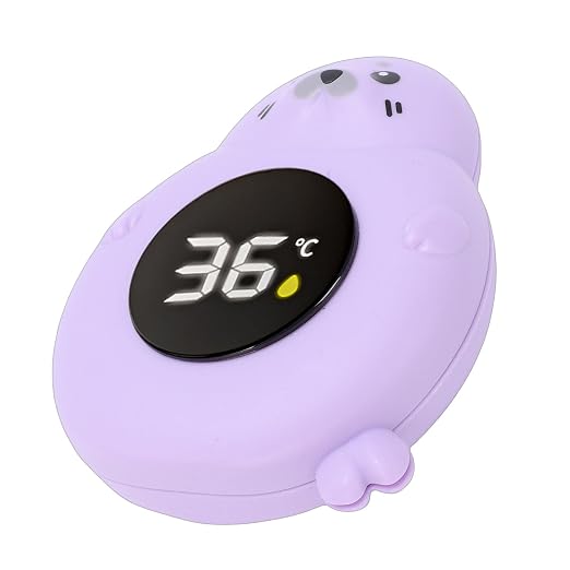 Greensen Baby Bath Thermometer, Digital Temperature with LED Alarm for Kids Toddler Bathtub Pool (Purple)