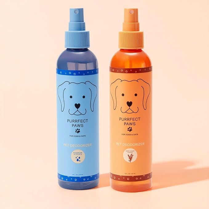 Pet Odor Neutralizing Air and Fabric Spray — Pet-Safe Deodorizer with Zinc Salt — Vegan and Cruelty-Free — Sweet Honey Almond Scent – Made in USA by Purrfect Paws