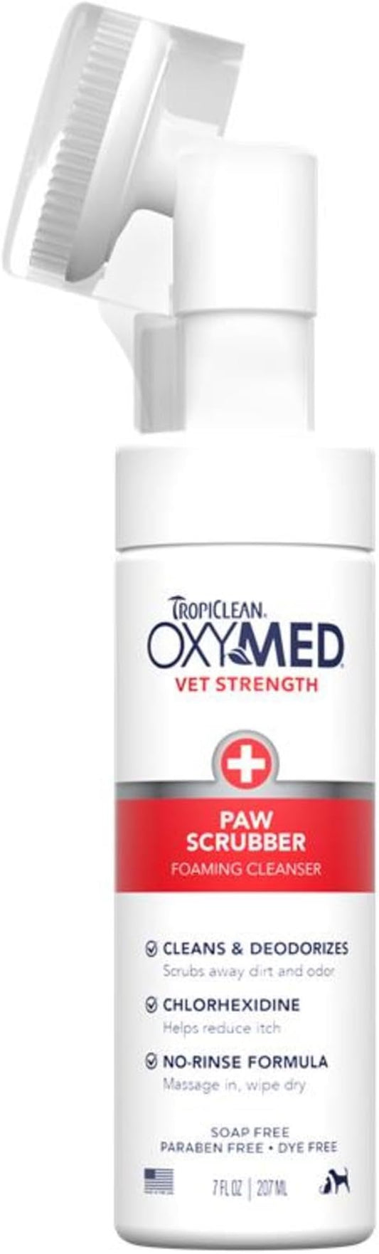 OxyMed Dog Paw Cleaner, No Rinse Foaming Cleanser, Relieves Dry Itchy Paws, Safe for Cats, 7 oz