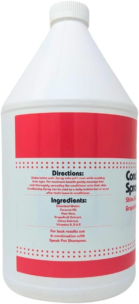Speak Pet Products Natural Shine Enhancing Grapefruit Citrus Dog Leave-in Conditioning Spray, 1 Gallon