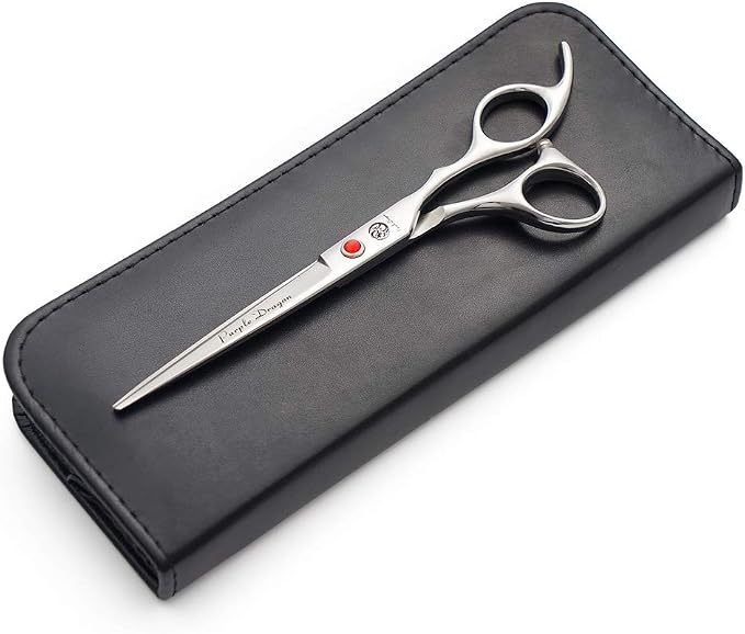 Purple Dragon 4“/5"/5.5"/6"/6.5"/7"/7.5"/8"/9"/10" Sharp Edge Salon Hair Cutting Shears - Pet/Dog Grooming Scissors with Bag - Perfect for Barber or Pet Groomer