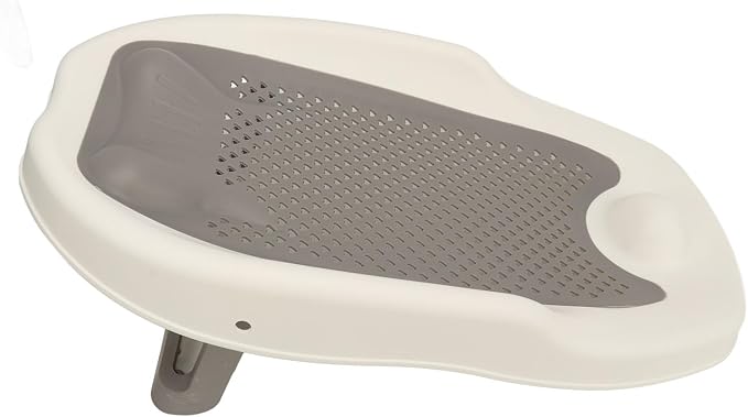 Baby Bath Support for Bathtub or Sink, Home Foldable Ergonomic Heart Shaped Sink, Rinse Tubs Hollow Pattern Infant Holder Rack Pink Bather Newborn to Toddler Tub with Three (Gray)