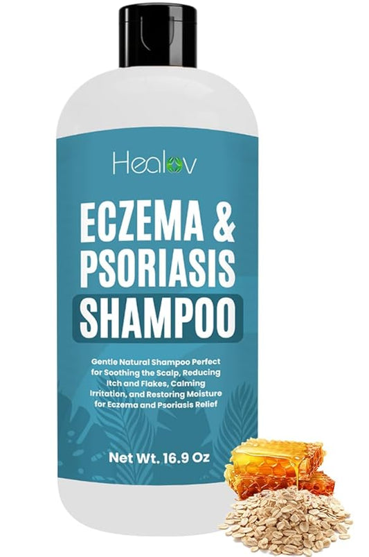 Eczema Shampoo – All-Natural Dermatitis & Psoriasis Treatment for Dry, Itchy, Flaky Skin – Daily Dandruff & Scalp Treatment – Itchy Scalp Relief for Men, Women & Kids – Eczema Soap Shampoo 16.9 oz