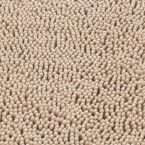 Yimobra Long Bathroom Rugs 44"x24", Extra Soft Non Slip Bath Mat for Tub, Super Absorbent Quick Dry Shaggy Rug Floor Carpet, Machine Washable,Beige