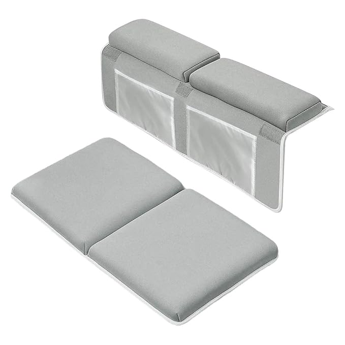 Kneeler Pad Elbow Support, Baby Bath Kneeler with Elbow Rest Set for Large Bathtub with Toy Organizer, Baby Bath Kneeler