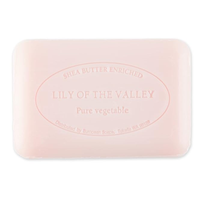 Pre de Provence Artisanal Soap Bar, Enriched with Organic Shea Butter, Natural French Skincare, Quad Milled for Rich Smooth Lather, 8.8 Ounce, Lily Of The Valley