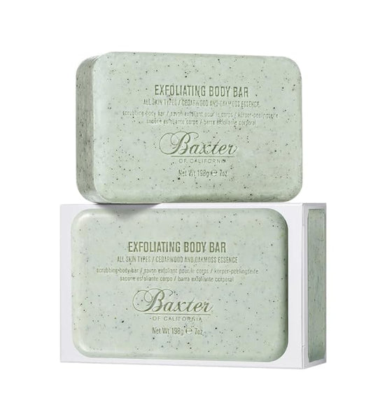 Baxter of California Men’s Exfoliating Body Bar Soap, Deep Cleansing & Moisturizing Formula with Cedarwood & Oak Moss, Buffs Away Dry Skin for All Skin Types, Paraben-Free, 7 Ounce
