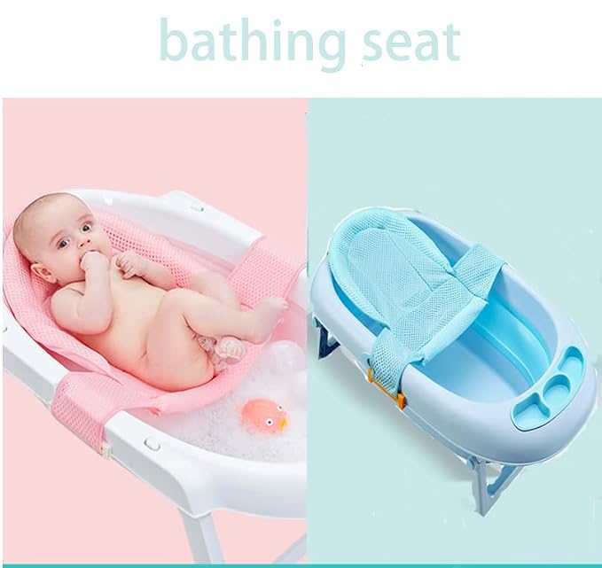 Baby Bath Seat Support Net Infant Bathtub Mesh Cushion Newborn Baby Shower Lie Seat Toddler Bathing Breathable Mat Shower Pad for 0-18 Months