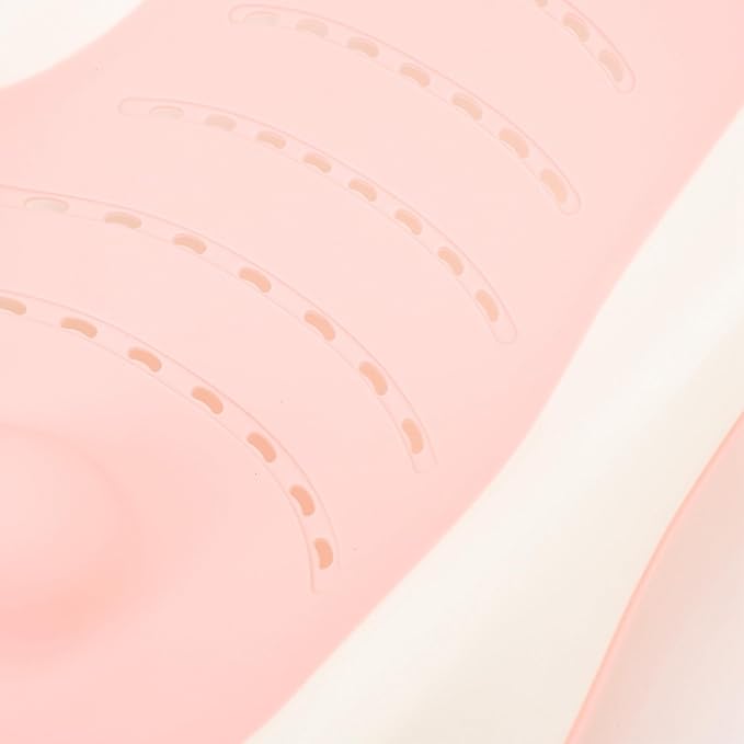 Asixxsix Baby Bath Support, Smart Temperature Sensing Non Slip Baby Bath Seat, Foldable Newborn Bathtub with Thermometer for Newborns Infants Toddlers (Pink)