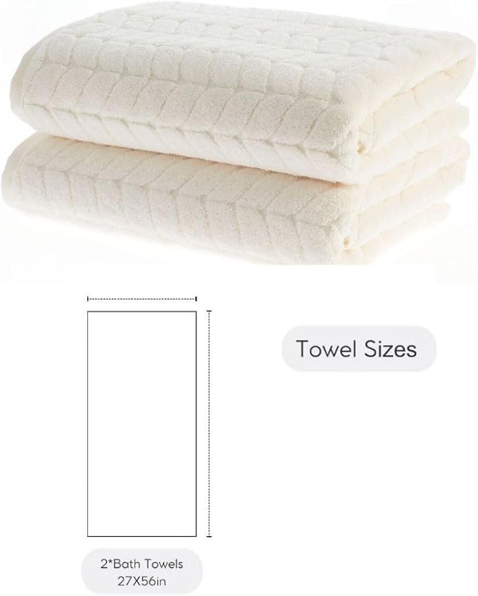 BAGNO MILANO Turkish Cotton Bath Towels, Hand Towels - Soft Plush Jacquard Collection - Highly Absorbent Towel Set (Petrol Blue, 2 pcs Bath Towel Set)