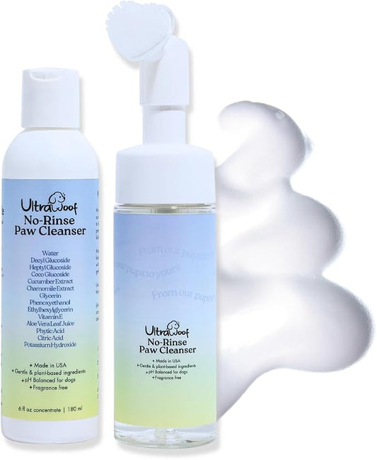 Dog Paw Cleaner | Concentrated Formula Makes 6 Bottles | Fragrance-Free | Cleans Paws from Mud, Dirt, Allergens | Made in USA