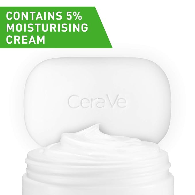 CeraVe Hydrating Cleanser Bar - Soap-Free Body and Facial Cleanser with 5% Moisturizing Cream - 4.5 Ounce Bar,(Pack of 2)