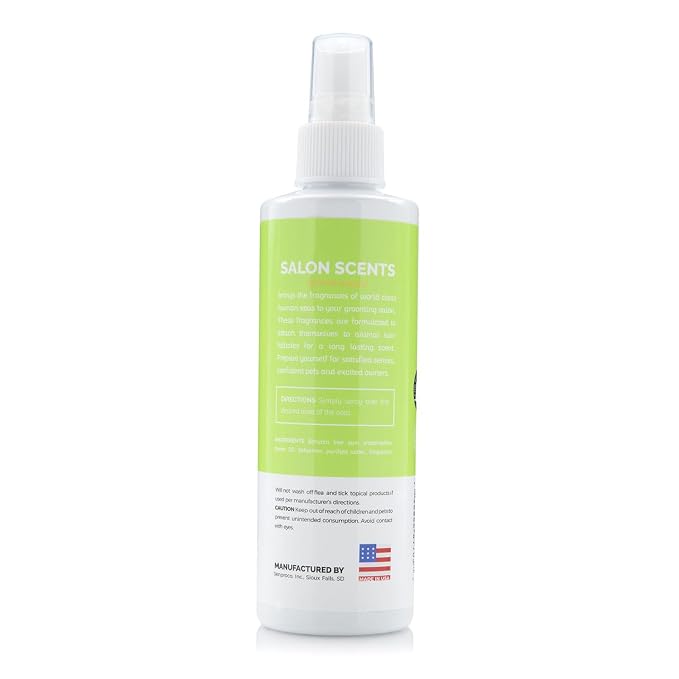 Bark2Basics Salon Scents Pet Grooming Cologne Spray - 8 oz, Natural Professional Groomer Perfume for Dogs and Cats, Deodorizing, Long Lasting, Made in The USA (Fresh and Clean)