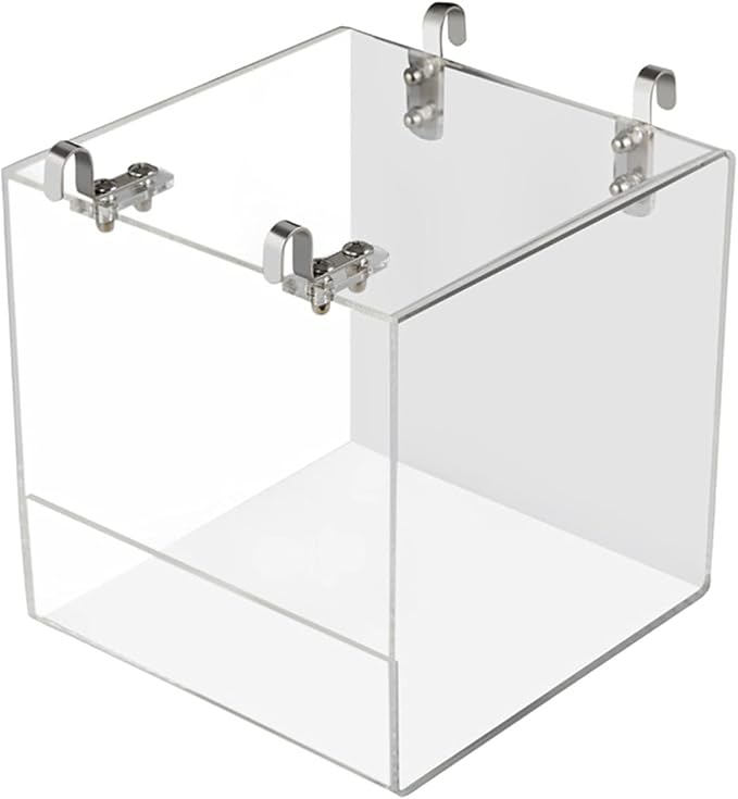 GURECOD Hanging Bird Bath Cube Bird Bathtub Bath Shower Box Bowl Cage Accessory for Little Bird Canary Budgerigar Parrots Crested Myna Cockatiel Lovebird Parakeet Bath (Small)