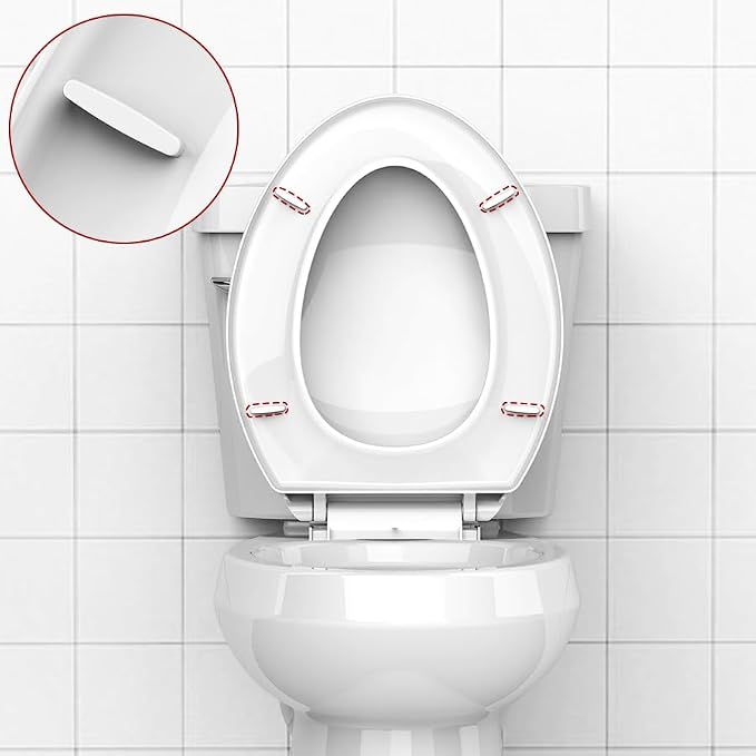 Garvee Elongated Toilet Seat, Soft-Slow Close, 19 Inch Elongated Toilet Seat For Elongated Toilets, Quiet-Close Lid And Seat, Easy To Install And Clean, Never Loosen, White