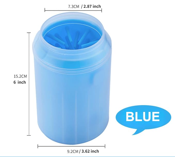 Dog Paw Cleaner for Large/Petite Paw Washer Easy to Use & Clean Portable Dog Paw Cleaner Cup Foot Washer with Silicone Washers (L, Blue)