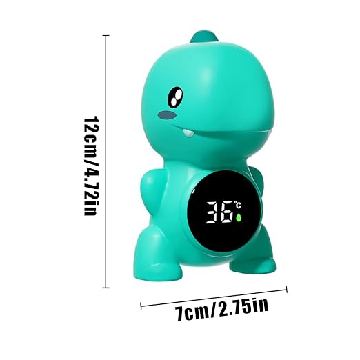 Bath Thermometer – ABS 12×7cm | Little Dinosaur Digital LED Water Temperature Display | Floating Bath Safety Thermometer for Newborns Boys and Girls Shower and Tub Use