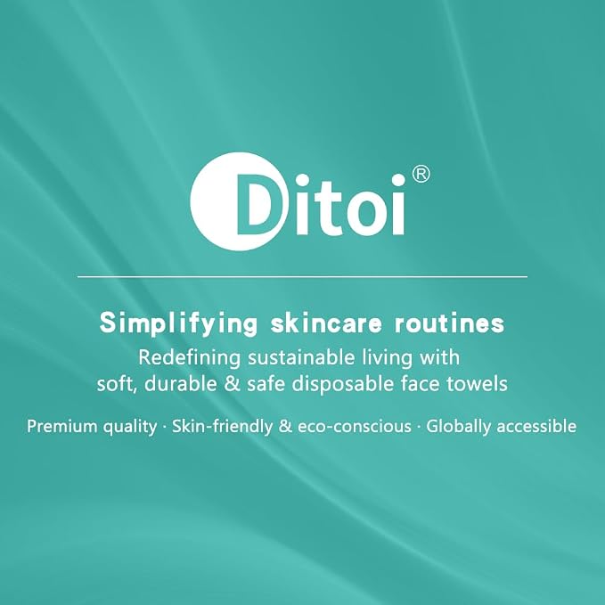 Ditoi Face Towels XXL, Ultra‑Soft Disposable Facial Towels | 10"×12" Thick Face Cloths for All Skin Types, Lint-free Dry Wipes for Skincare, Makeup Removal and Cleansing,100 Count