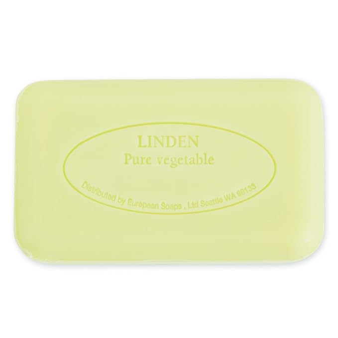 Pre de Provence Artisanal Soap Bar, Natural French Skincare, Enriched with Organic Shea Butter, Quad Milled for Rich, Smooth & Moisturizing Lather, Linden, 5.3 Ounce