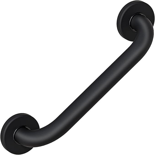 ROTHLEY 12 Inch Grab Bar for Bathtubs and Showers: Stainless Steel Shower Grab Bar Wall Mounted Shower Handle with Concealed Screws for Handicapped Elderly and Seniors (Matte Black)