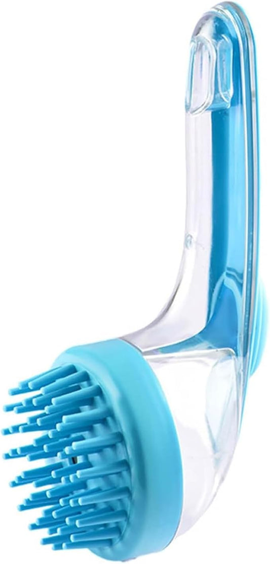 1PCS Pet Bath Brush with Soap Dispenser New 2 in 1 Shampoo Brush for Dogs Bath Dog Soap Brush Bathing Dog Grooming Massage Brushes for Long Short Haired Dogs Cats Pet Shower (Blue)