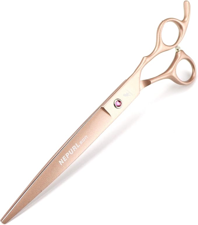 7.0-Inch Dog Grooming Scissors Set Pet Grooming Kit Fishbone Teeth Thinning Shears with Forceps Hairdressing Hair Styling Tool 5 Piece (Champagne)