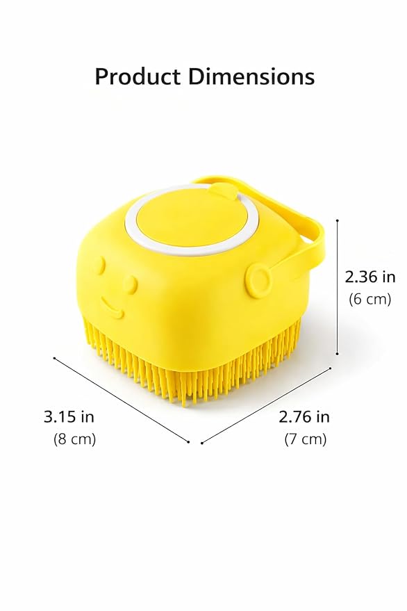 Pet Bath Brush with Shampoo Dispenser, Random Color Sent for Dogs & Cats
