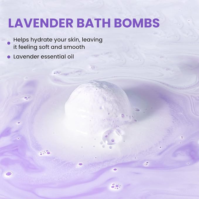BODY & EARTH Bath Bombs Gift Set for Women 10 X 3.5 oz Essential Oils Lavender Handmade Birthday Gift Idea for Family, Women, Men, Mothers Day Gifts for Mom, Christmas Gifts for Her