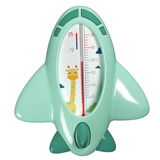 Portable Bath Thermometer Cartoon Plane Floating Water Temperature Tool Green for Newborn Safety and Accurate Readings