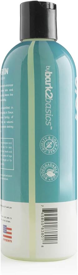 Bark2Basics Sensi-Skin Hypoallergenic Shampoo, 16 oz - Naturally Derived, Sensitive Skin Pet Shampoo, Gentle, No Fragrance, Non-Irritating, for Dogs with Allergies and Dry, Itchy Skin