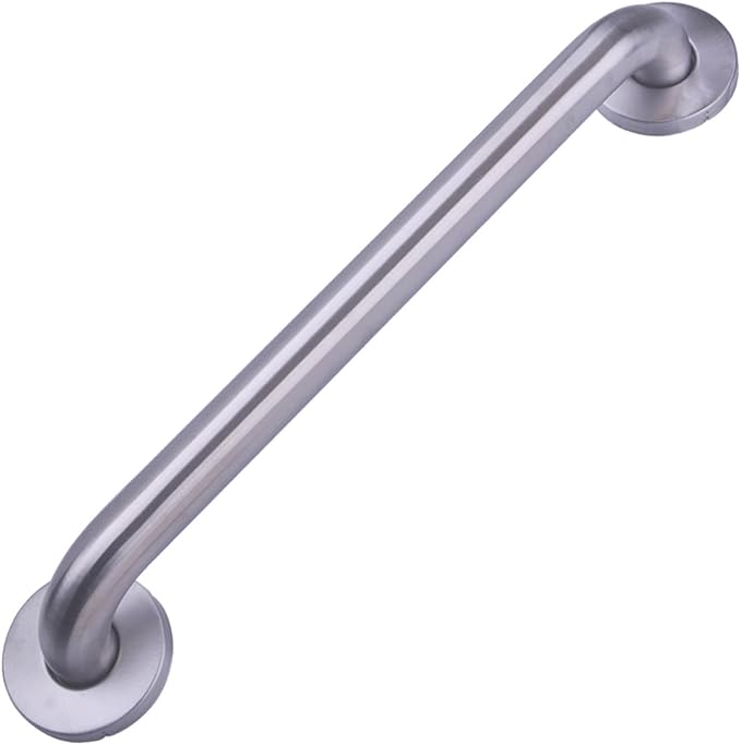 Amazon Basics Bathroom Safety Handicap Grab Bar, 16 Inch Length, 1.25 Inch Diameter, Sturdy Support, Holds up to 500LBs, ADA Compliant, Stainless Steel