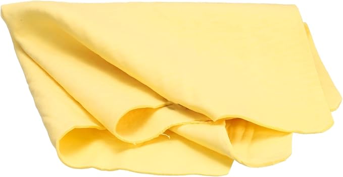 HARFINGTON Car Premium Shammy Cloth 16.9" x 12.6" PVA Chamois Wash Drying Towel Ultra Absorbent No Scratches in Bags for Cars Motorcycles Mirrors Glass Countertops Phone Laptop, Yellow