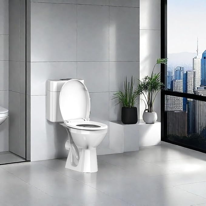 Round Toilet Seat Soft Close 16.5 Inch, Quiet No Slam Toilet Lid, Quick Release & Easy Installation, Durable PP Material, Easy Clean Ergonomic Design, White, 2 Pack
