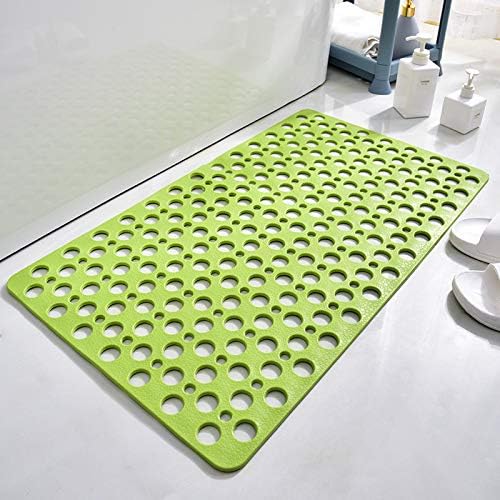 Casa and Beyond Shower Mat,Non Slip Bath Mat and Shower Mat with Suction Cups and Drain Holes,Bathroom Mat Easy to Clean Soft Machine Washable,Bathtub Mat Easy Dry&Cut (Green,35" x 16"(Rectangular))