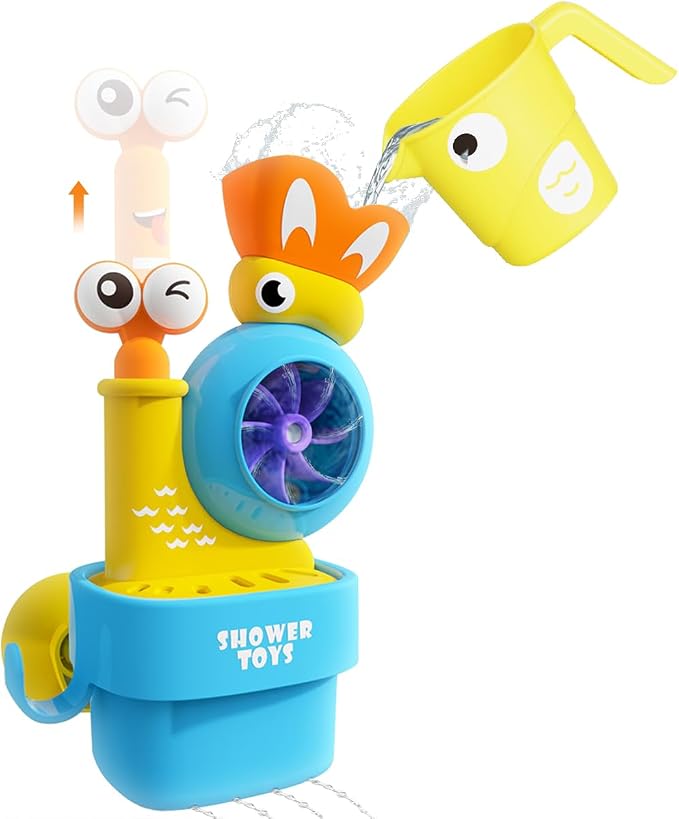 Bath Toys for Kids Ages 1-3: Snail Set with Watering Cup, Toddler Interactive Bath Toys with Strong Suction Cup, Attach to Any Tub or Shower Fun for Bath Time - Great for Boys, Girls Shower Gifts