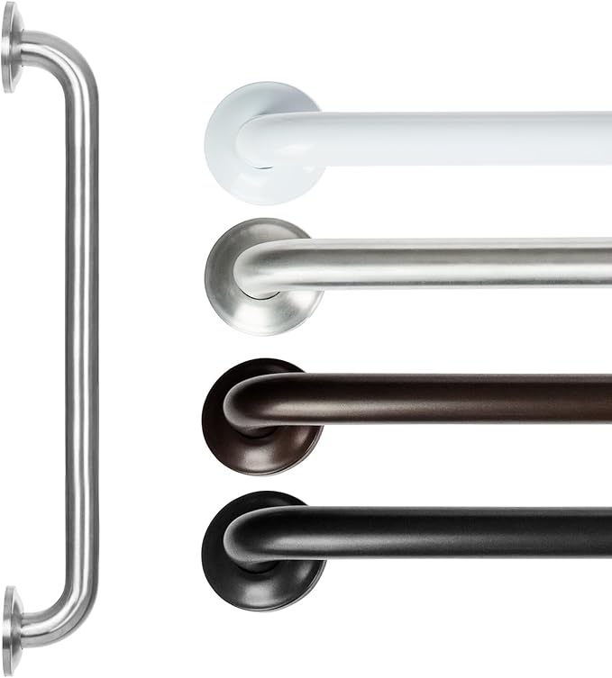 Vive Grab Bar for Showers - Bathroom Antislip Handrail for Seniors, Elderly Assistance Product, Heavy Duty Shower Handles, Handicap Grab Bars, Stainless Steel, Multipurpose, 440 lbs (Brushed Nickel)