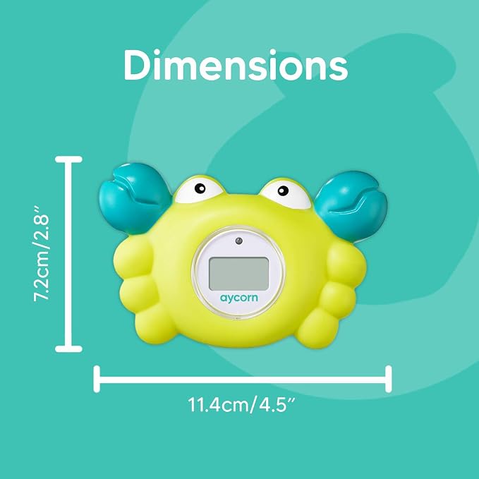Aycorn Digital Baby Bath & Room Thermometer - Fahrenheit with LED Display & Temperature Warning - Infant Baby Bath Toys Floating Toy Thermometer