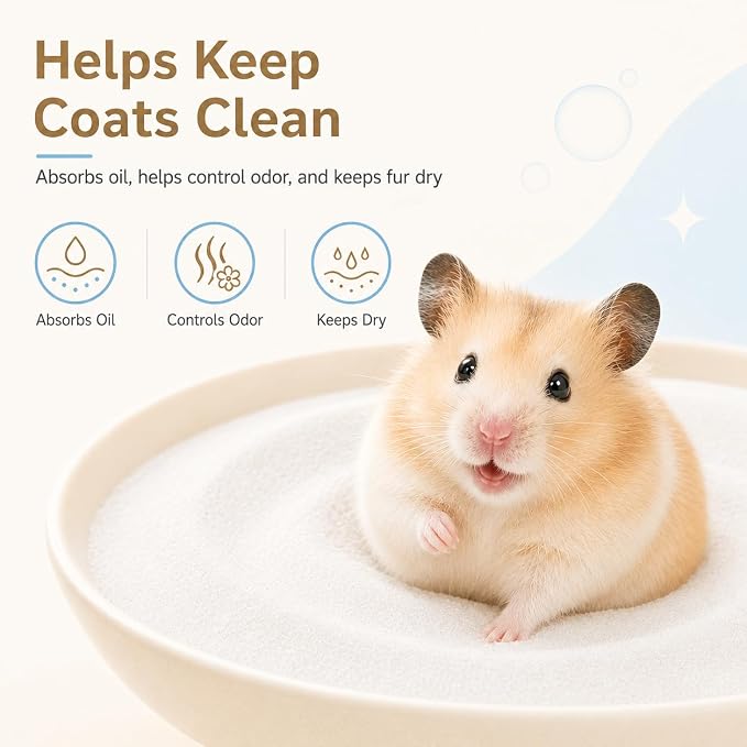Meow&Woof Bath Sand for Hamster 2.2 lbs Dust Free Desert Sand or Potty Litter Sand for Chinchillas Gerbil Syrian Mice Small Animals Trial Version 2.2 Lbs