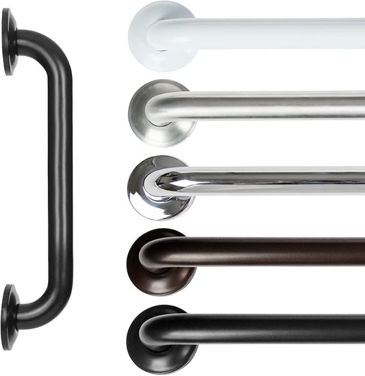 Vive Grab Bar for Showers - Bathroom Antislip Handrail for Seniors, Elderly Assistance Product, Heavy Duty Shower Handles, Handicap Grab Bars, Stainless Steel, Multipurpose, 440 lbs (Black)