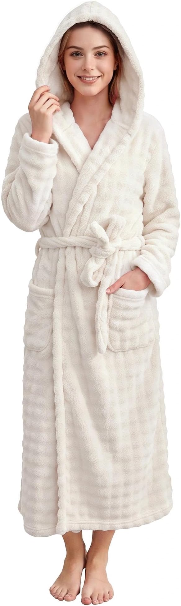 V.&GRIN Women Hooded Towel Robe - Super Absorbent Quick-Dry Soft Long Bathrobe for After Shower Spa Size S-3XL