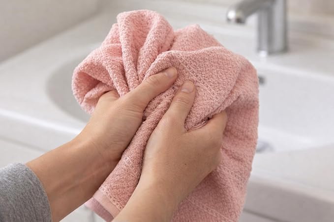 Serafina Home Light Pink Kitchen Hand Dish Towels: Oversized 28" x 18",100% Cotton Cloth Soft Cleaning Drying Absorbent Textured Design, Set of 3 Multipurpose for Everyday Use (Pink)