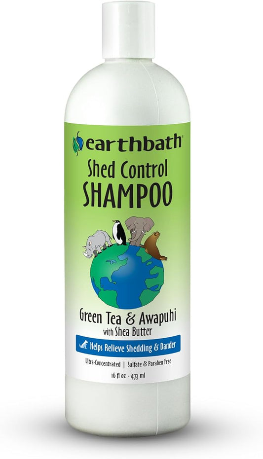 earthbath Green Tea & Awapuhi Shed Control Dog Shampoo, 16 Oz (1 Pack) | Cruelty Free Dog Shampoo, Helps Relieve Shedding & Dander, Made in USA