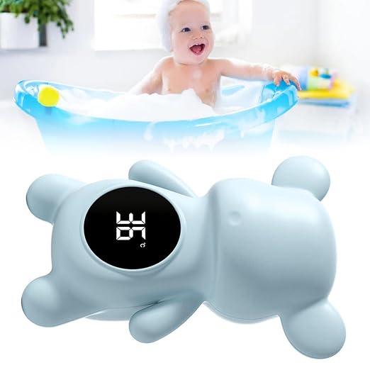 Naroote Baby Bath Thermometer Safe Cartoon Toy for Infants and Toddlers, Accurate Water Temperature Measurement for Bath Time Fun, ABS Material (Blue Bear)