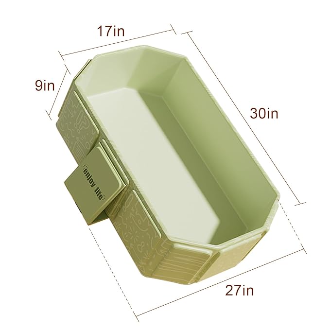 Toddler Bath Tub for Shower, Portable Baby Bathtub, Foldable Kids Bathtub – Portable, Travel & Shower Ready, Easy to Clean, Sturdy & Thick, Fits Ages 1-3, Green