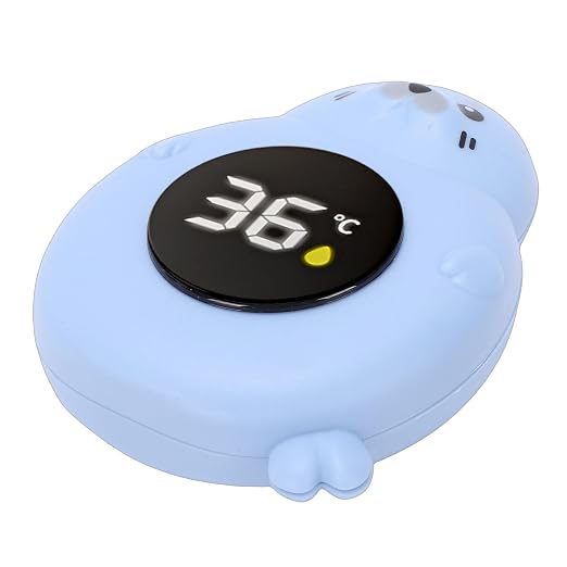 Zopsc Baby Bath Thermometer Cartoon Seal LED Digital Water Temperature Thermometer with LCD Display for Infant Toddler Bathtub Swimming Pool Safety (Blue)