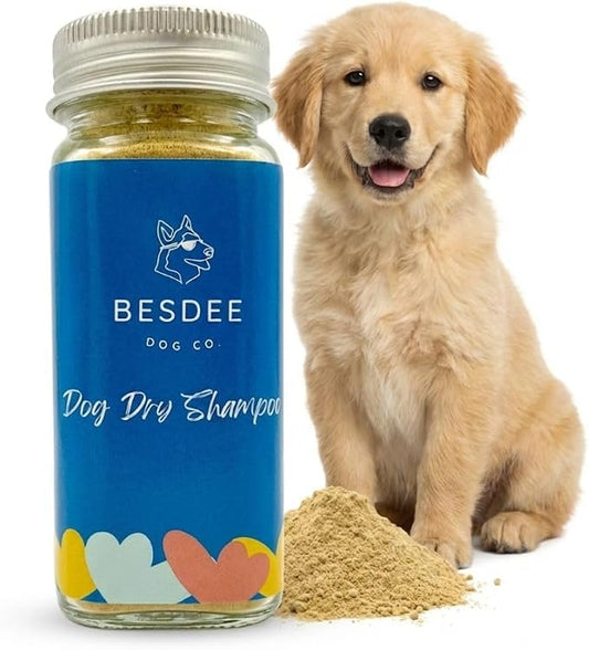 Fluff Dust Dry Shampoo for Dogs, Waterless Dog Shampoo & Pet Deodorizer for Smelly Dogs, Natural Formula, Made in Hawaii USA, 60 Grams