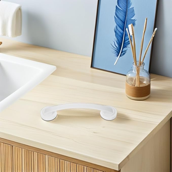 Bathroom Grab Bars 2 Pack 11.81 Inch Suction Safety Handrails for Seniors and Elderly - Non Slip Bathtub Rail Safety Grab Bar for Shower and Toilet Support - White