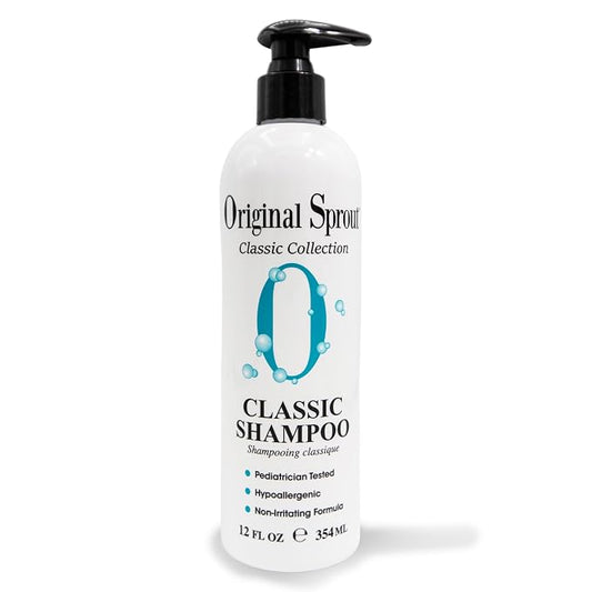 Original Sprout Classic Shampoo for All Hair Types, Gentle Sulfate Free & Vegan Hair Cleanser for Kids and Adults, Tear Free Formula, 12 fl oz