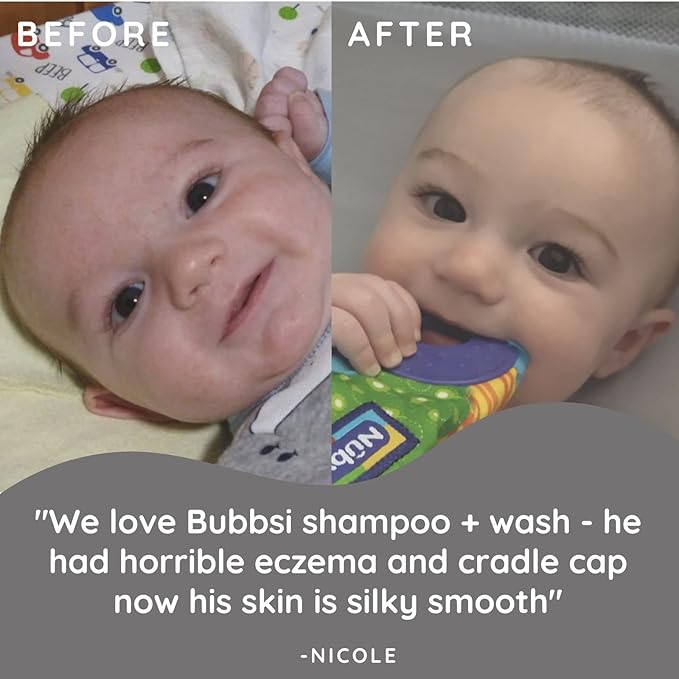 Bubbsi Creamy Coconut Oil Baby Shampoo & Wash | Light Natural Scent | Won't irritate eyes | Organic Coconut Oil + Shea | Gentle, Sulfate-free, Nourishing | Cradle Cap, Eczema (Refill Size, 32oz)