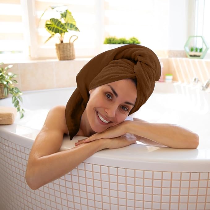 KAHAF COLLECTION 6 Pack Bath Towels Set (27 x 54 Inches) 100% Ring Spun Cotton, Lightweight, Quick Dry, Highly Absorbent Towels (Brown, (27x54) Inches)